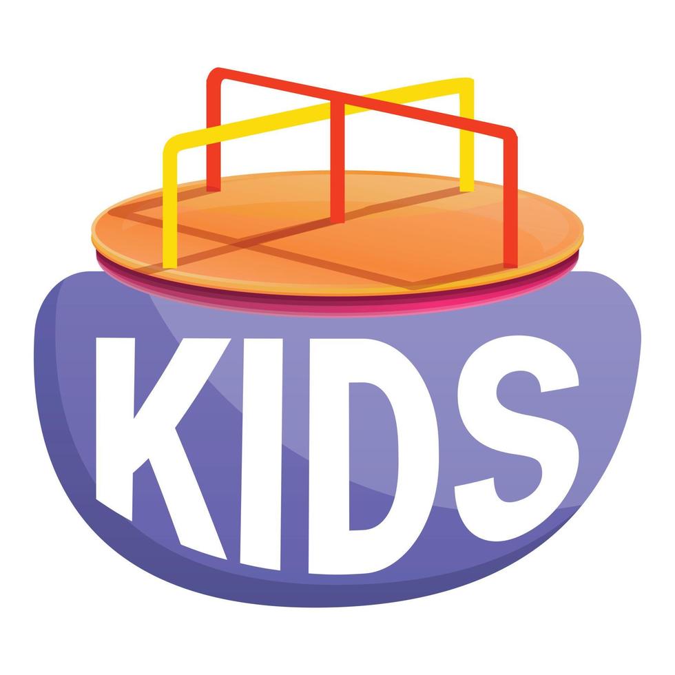 kinderen draaimolen logo, tekenfilm stijl vector