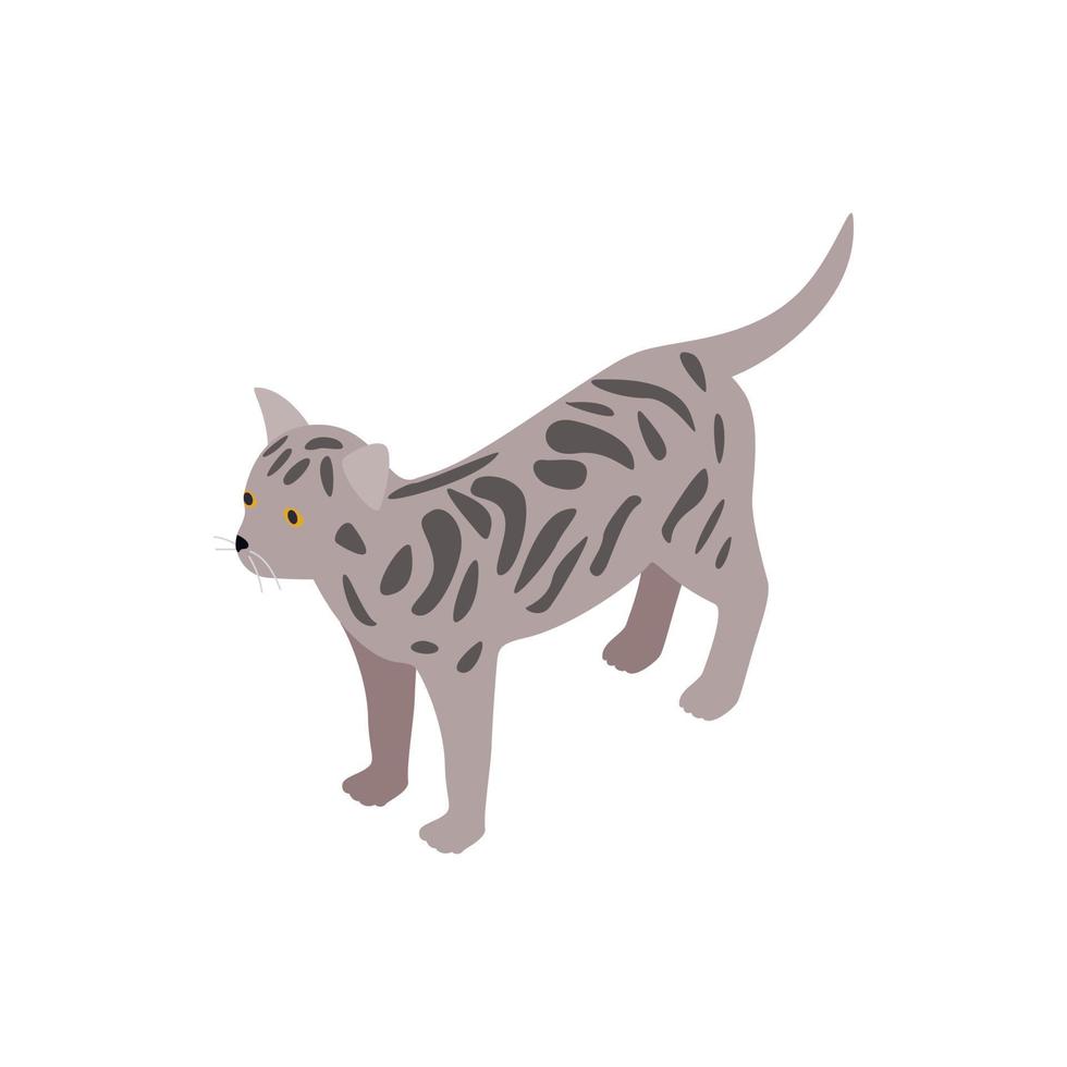 Bengalen kat icoon, isometrische 3d stijl vector