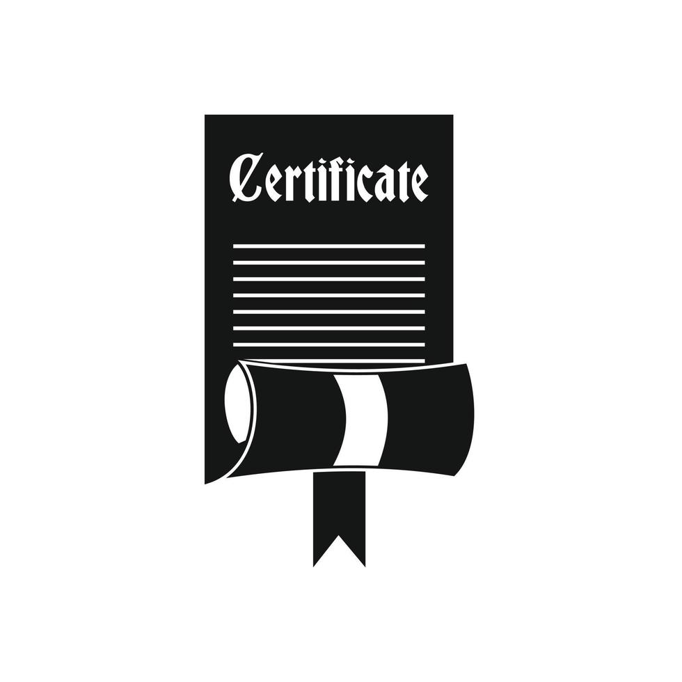 certificaat icoon in gemakkelijk stijl vector