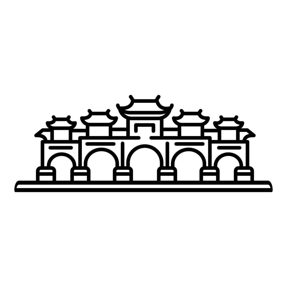 Taipei poorten icoon, schets stijl vector
