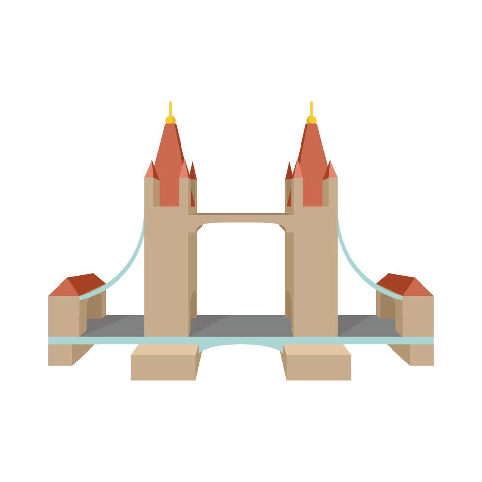 toren brug in Londen icoon, tekenfilm stijl vector