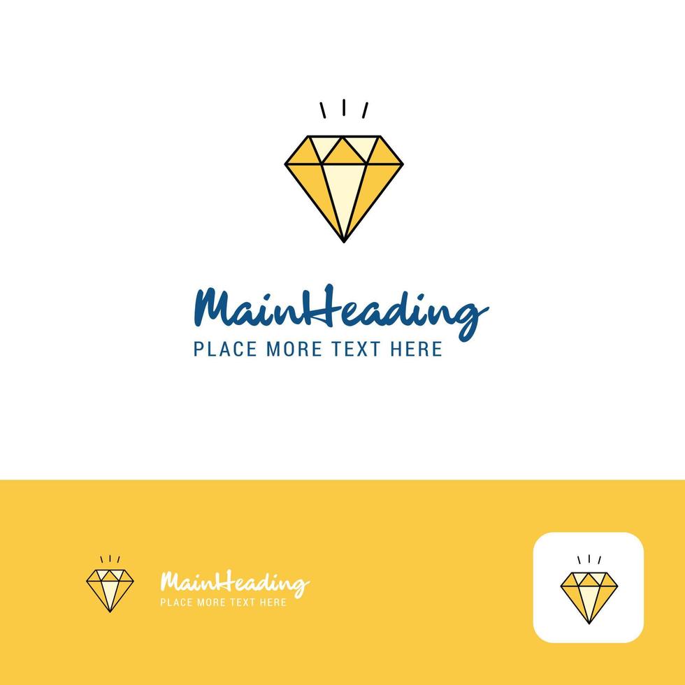 creatief diamant logo ontwerp vlak kleur logo plaats voor slogan vector illustratie
