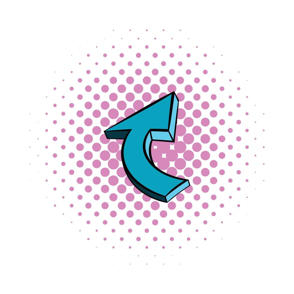 blauw spiraal pijl icoon, comics stijl vector