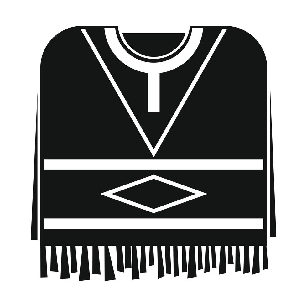 Mexicaans poncho icoon, gemakkelijk stijl vector