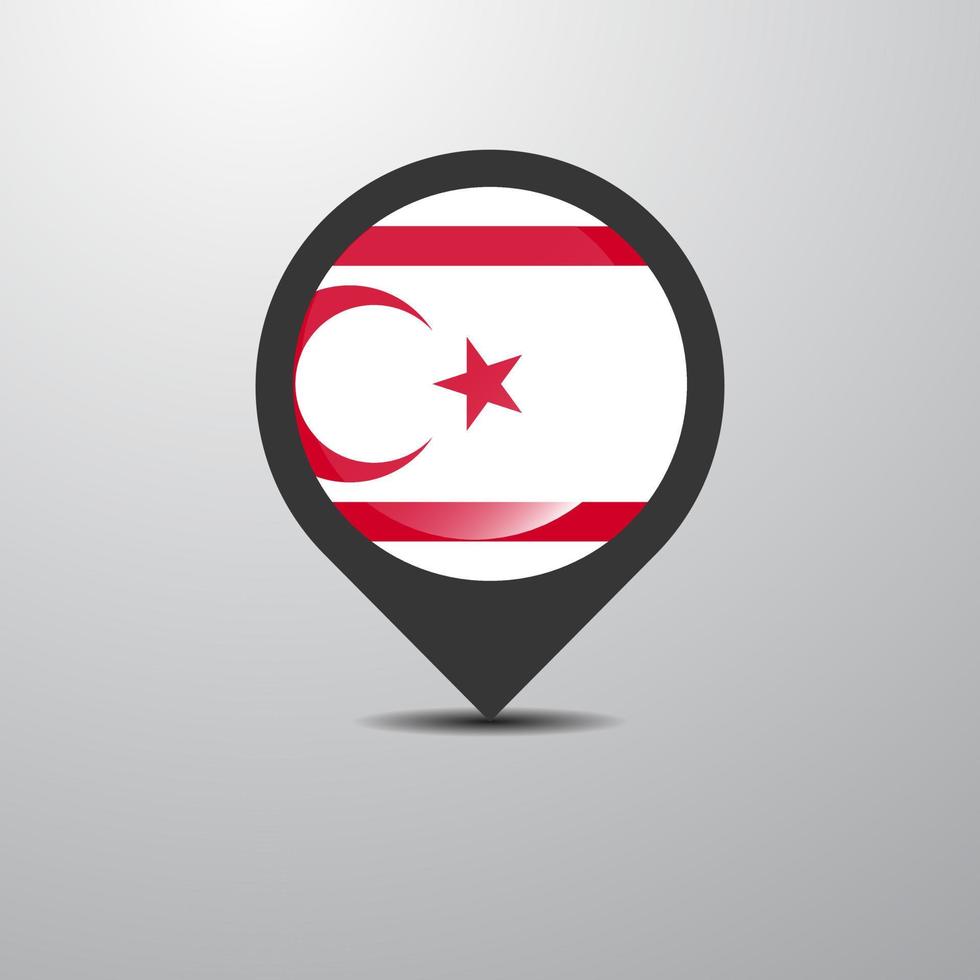 noord-cyprus kaart pin vector