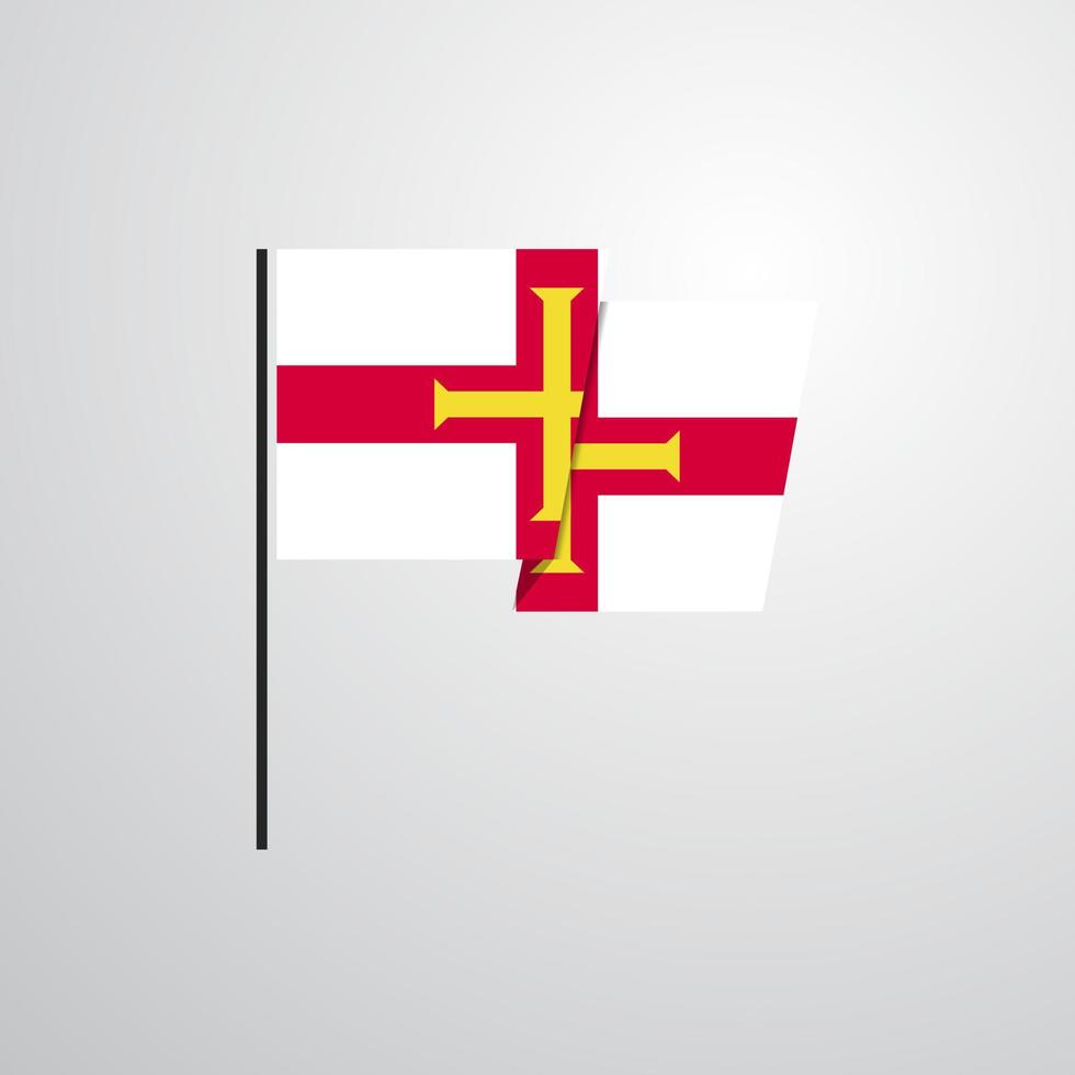 Guernsey golvend vlag ontwerp vector