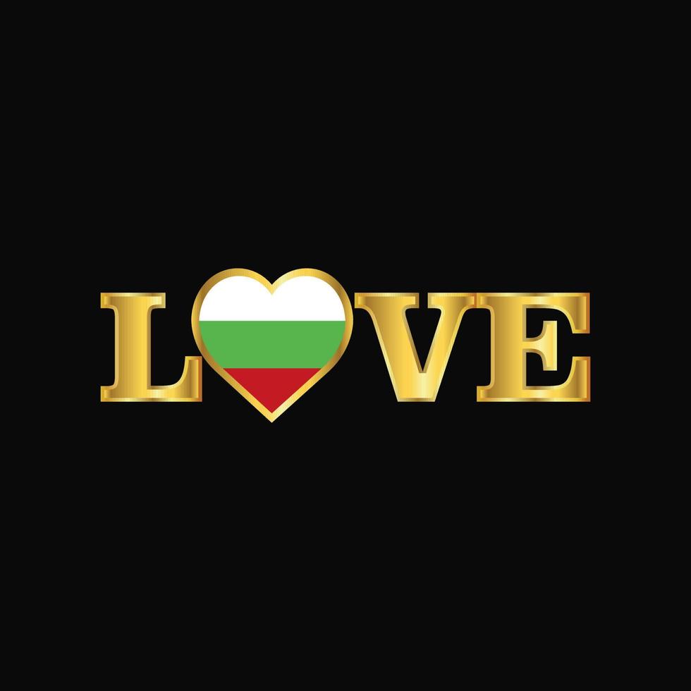 gouden liefde typografie bulgarije vlag ontwerp vector