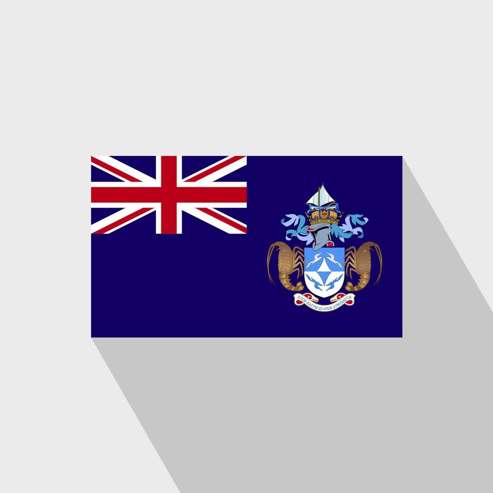 tristan da cunha vlag lang schaduw ontwerp vector