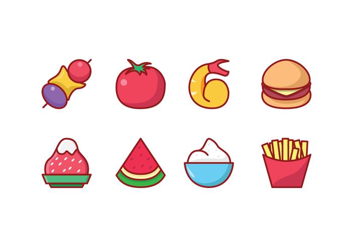 Gratis Voedsel Icon Set vector