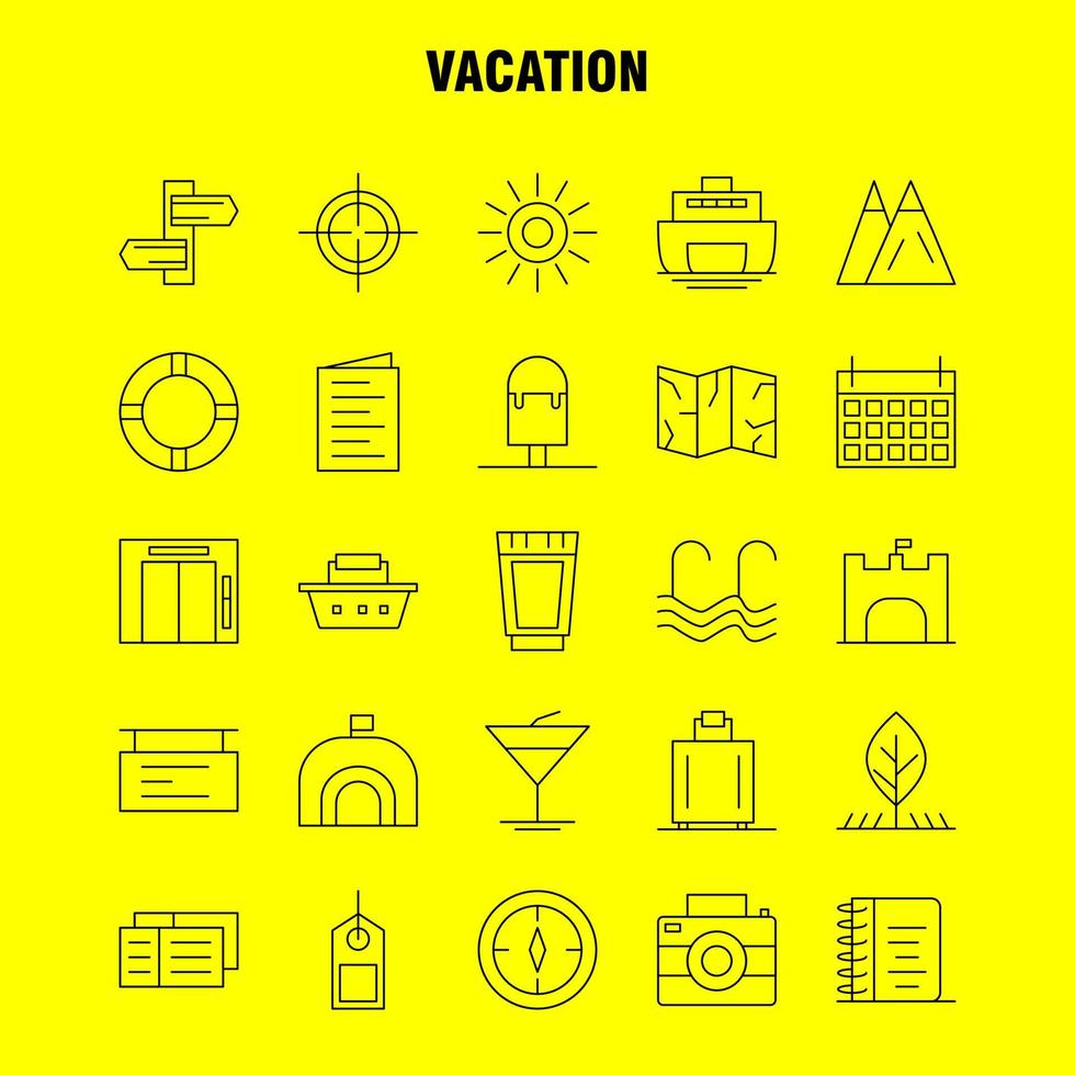 vakantie lijn pictogrammen reeks voor infographics mobiel uxui uitrusting en afdrukken ontwerp omvatten picknick zomer vakantie gebouw vakantie stad vlag bord icoon reeks vector