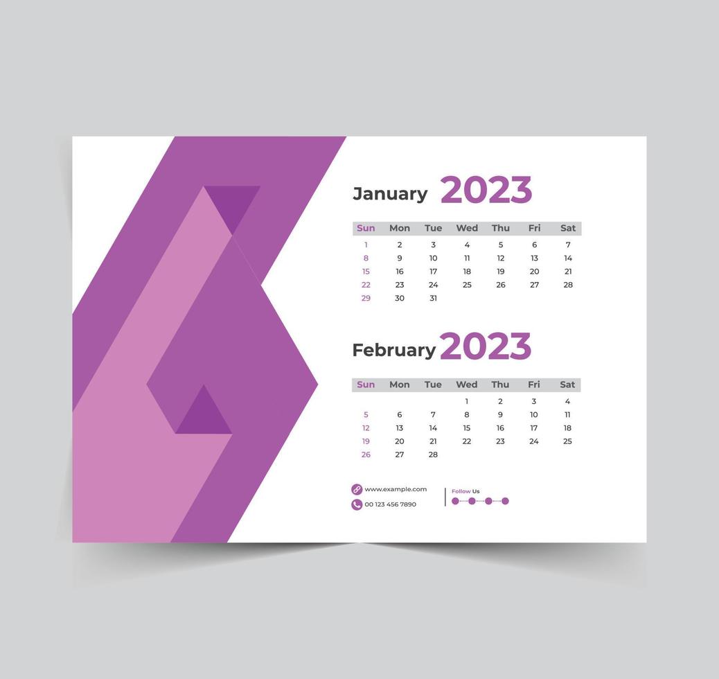 2023 kalender gelukkig nieuw jaar ontwerp vector