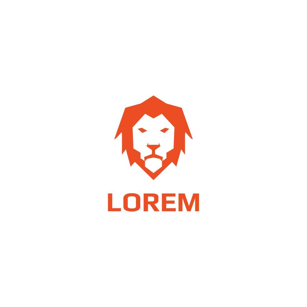 oranje leeuw dier logo ontwerp vector