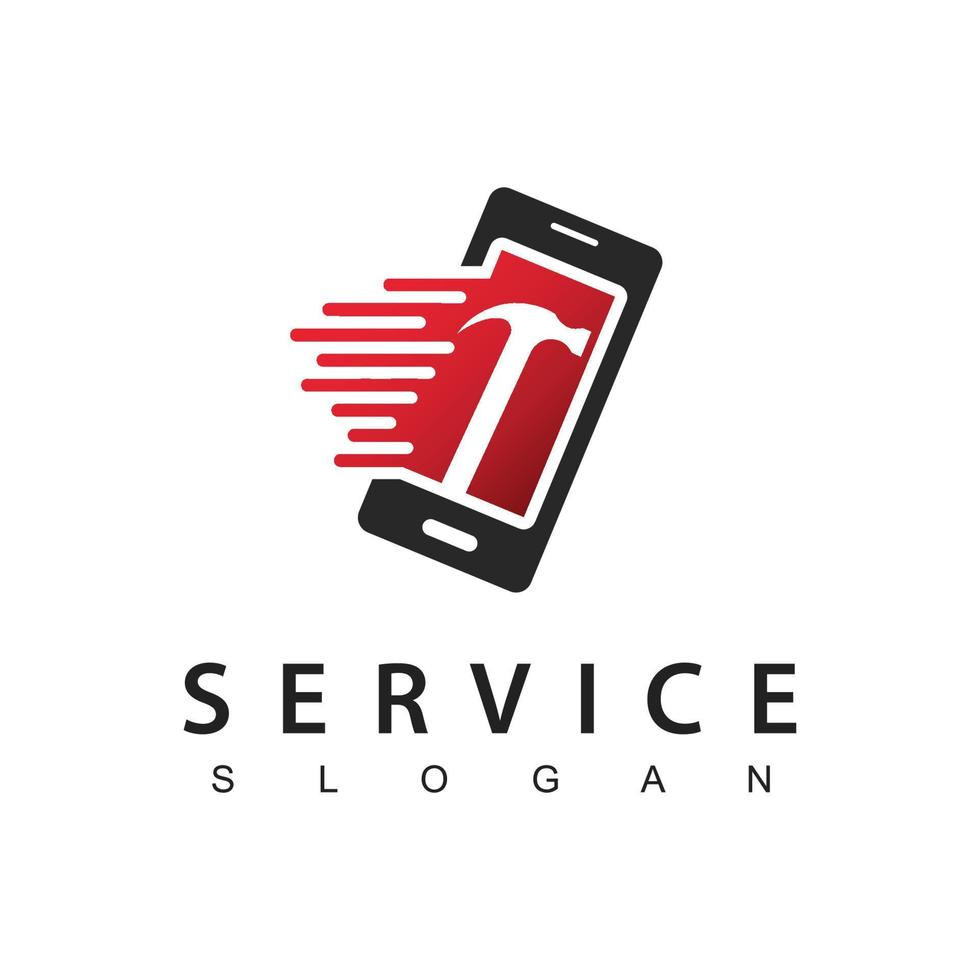 mobiel snel onderhoud en reparatie logo ontwerp sjabloon, telefoon logo vector