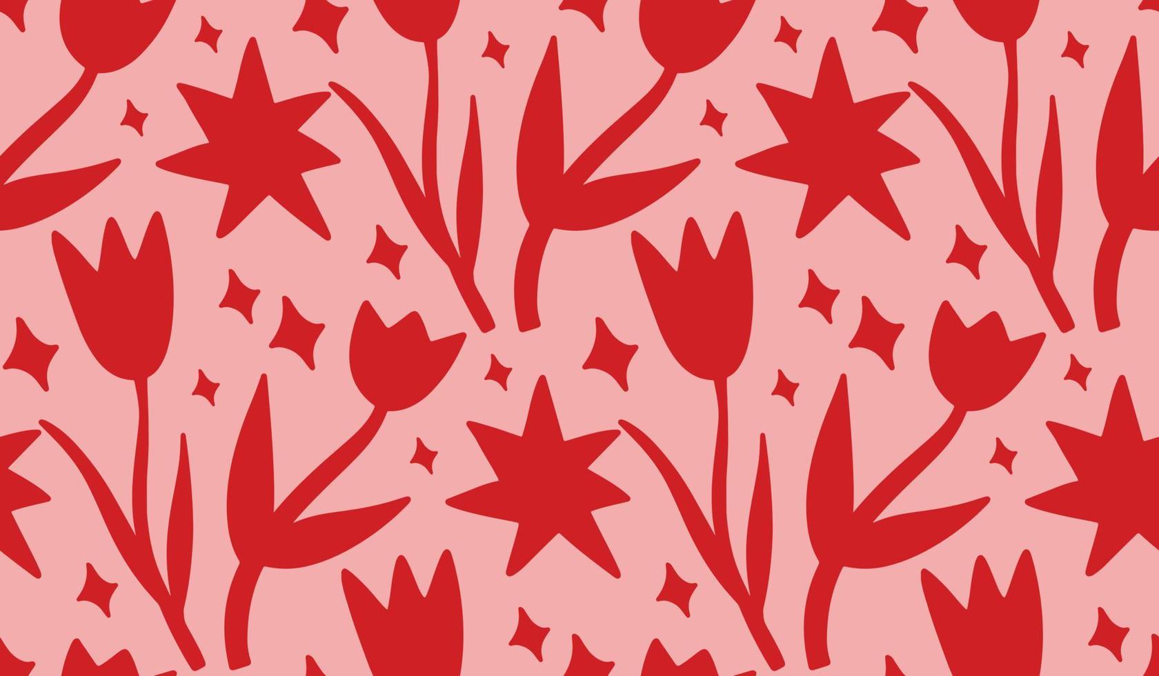 naadloos patroon achtergrond met hand- getrokken funky bloemen elementen, uitknippen papercut bloemen bloemen collage ornament achtergrond. herhaling textuur, textiel, behang ontwerp. vector