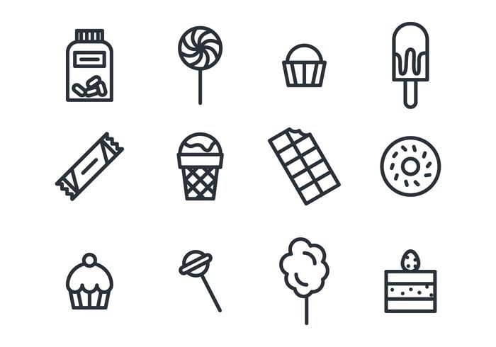 Snoep en chocolade Icons vector