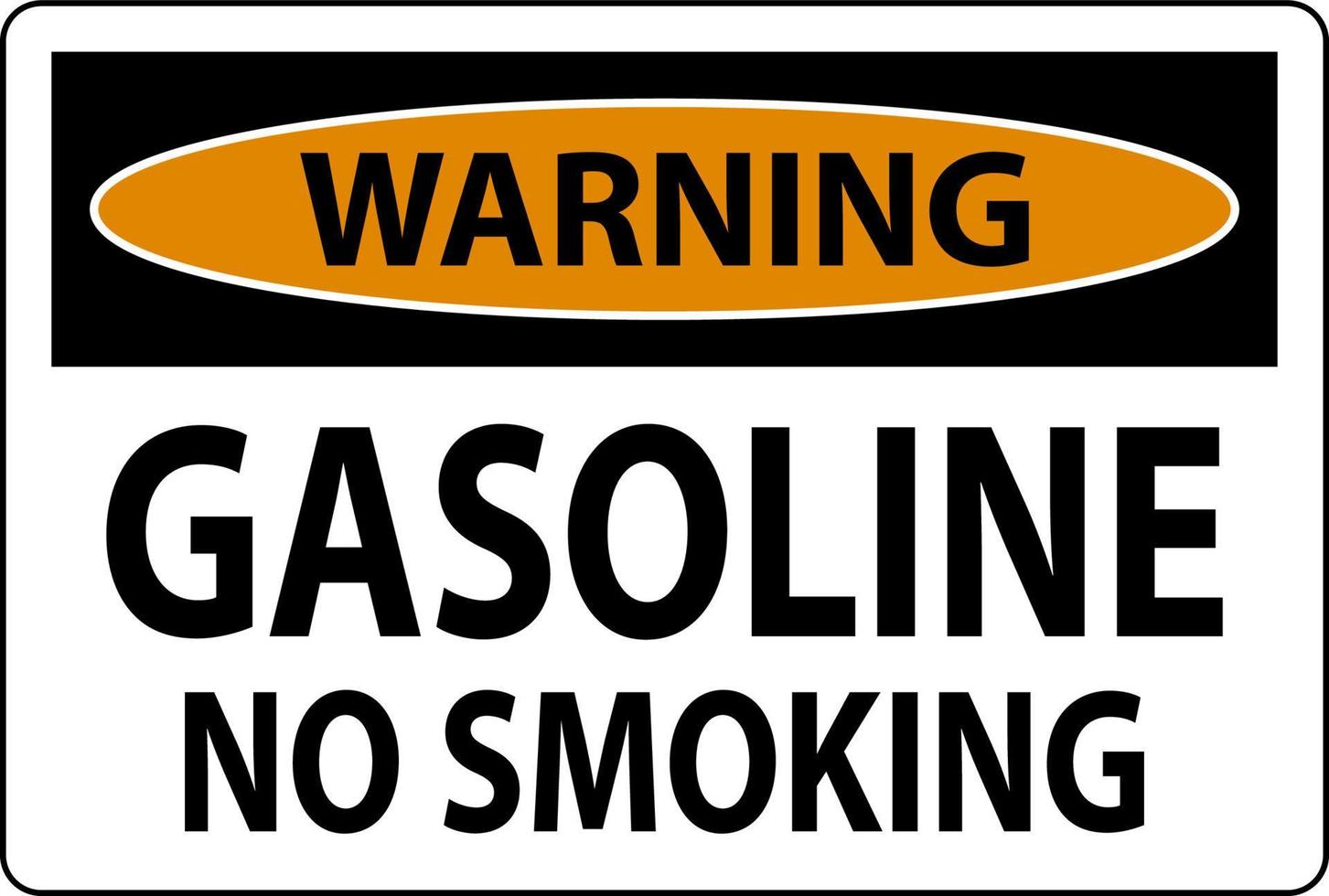 waarschuwing teken benzine, Nee roken Aan wit achtergrond vector