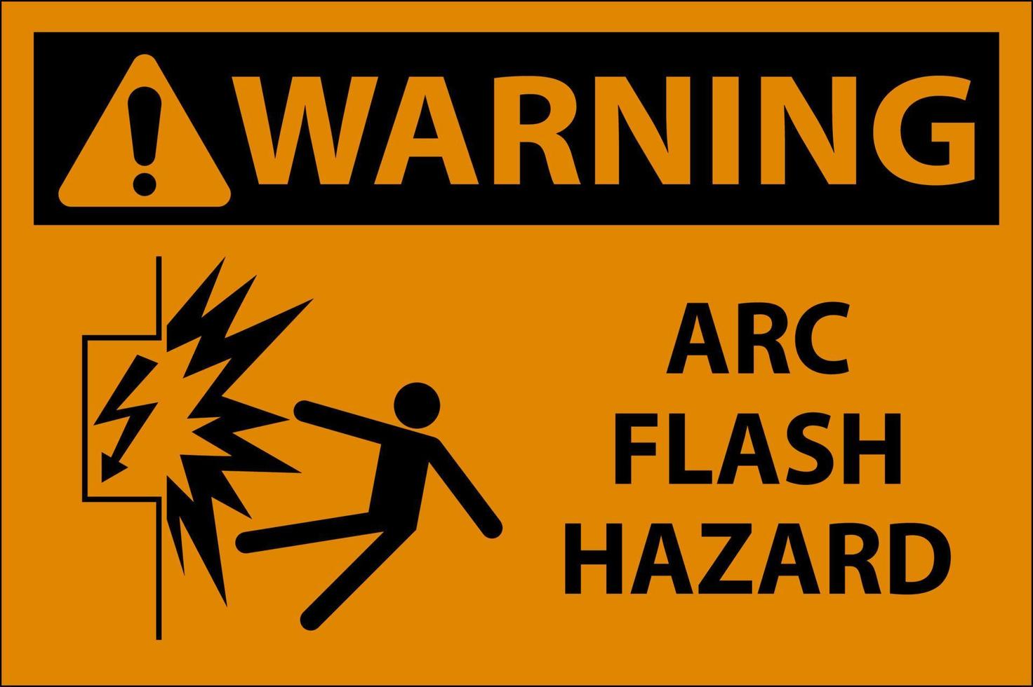 waarschuwing boog flash risico teken Aan wit achtergrond vector