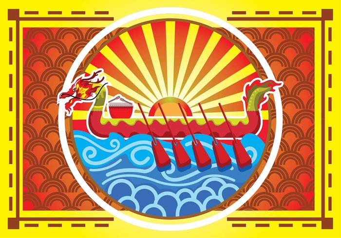 Dragon Boat Festival Achtergrond van de Affiche vector