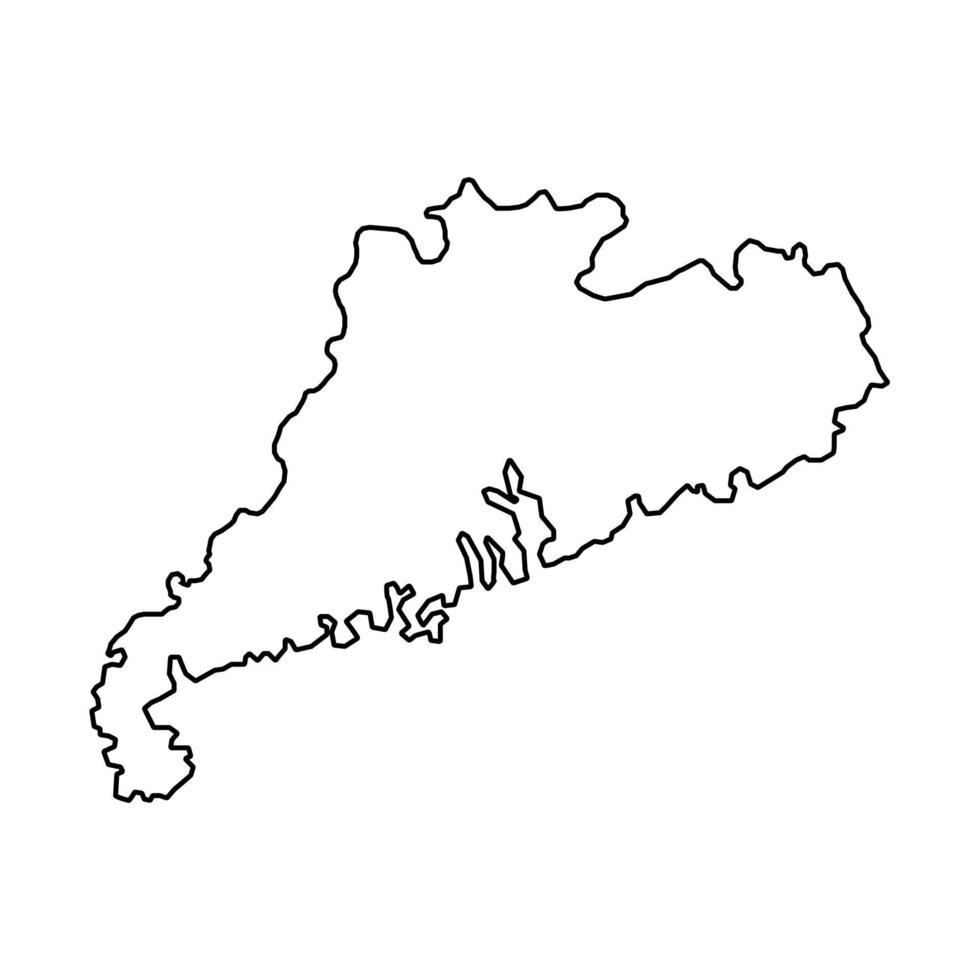 guangdong provincie kaart, administratief divisies van China. vector illustratie.