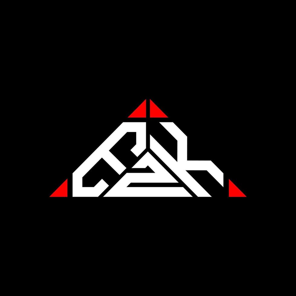ezk brief logo creatief ontwerp met vector grafisch, ezk gemakkelijk en modern logo in ronde driehoek vorm geven aan.
