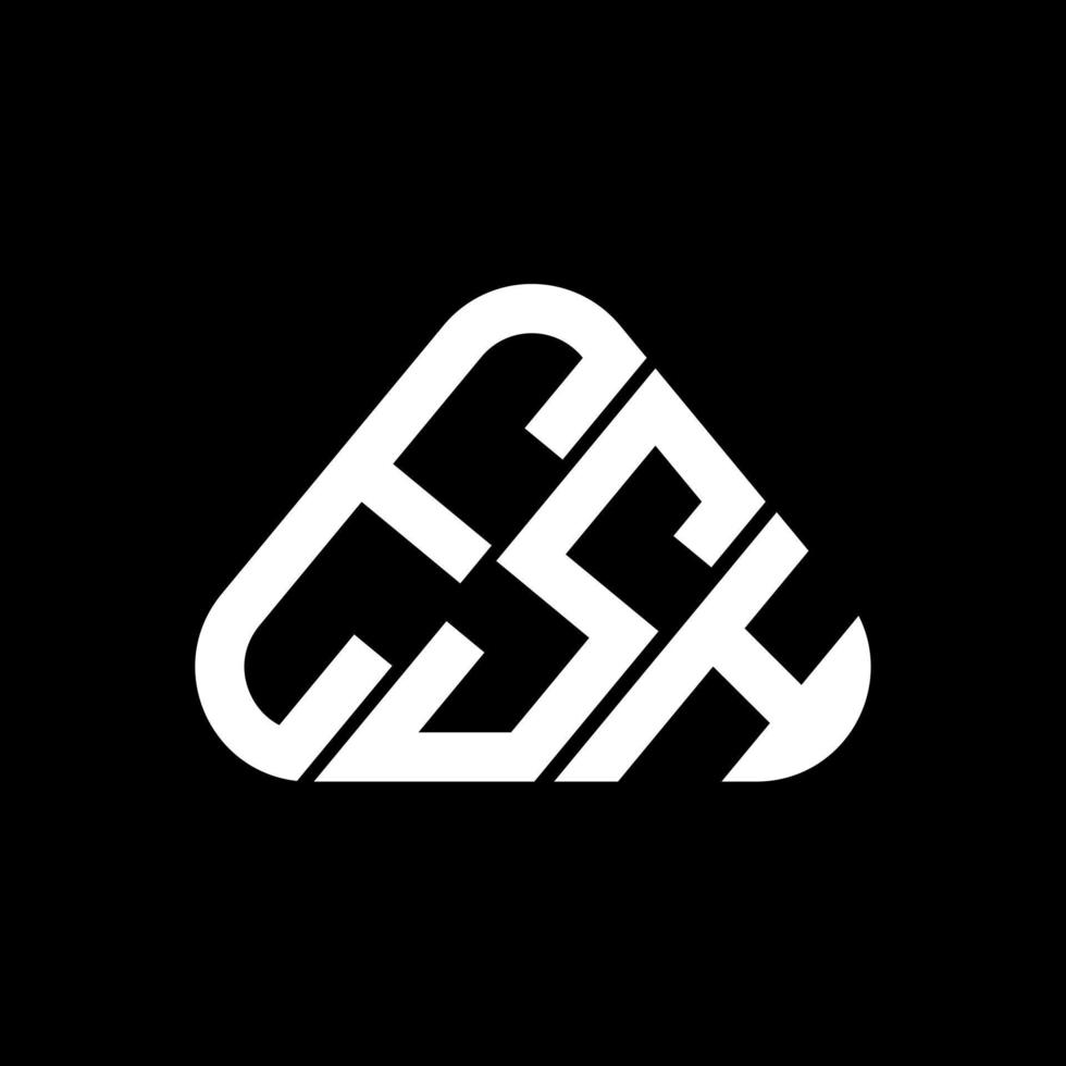 esh brief logo creatief ontwerp met vector grafisch, esh gemakkelijk en modern logo in ronde driehoek vorm geven aan.