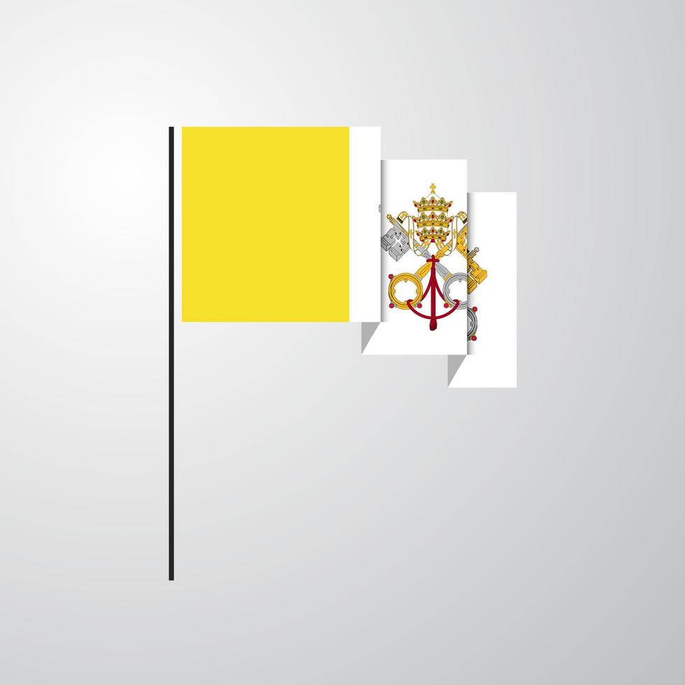 Vaticaan stad heilig zien golvend vlag creatief achtergrond vector