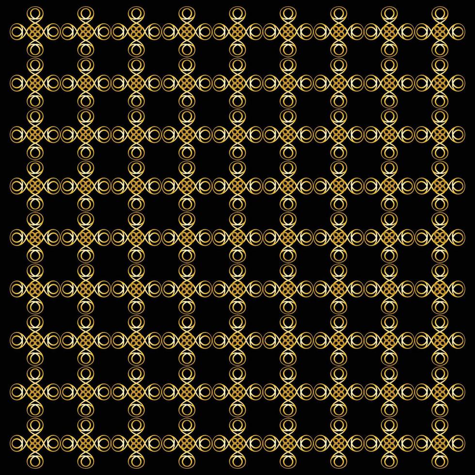 elegant lijn, bloemen en cirkel patroon gouden achtergrond vector
