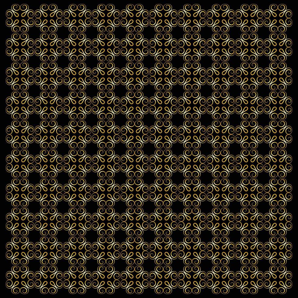 elegant lijn, bloemen en cirkel patroon gouden achtergrond vector