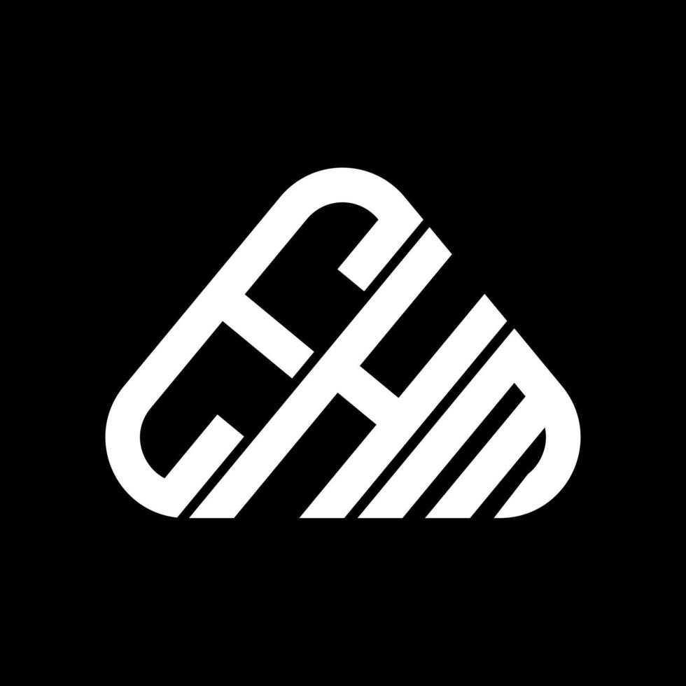 ehm brief logo creatief ontwerp met vector grafisch, ehm gemakkelijk en modern logo in ronde driehoek vorm geven aan.