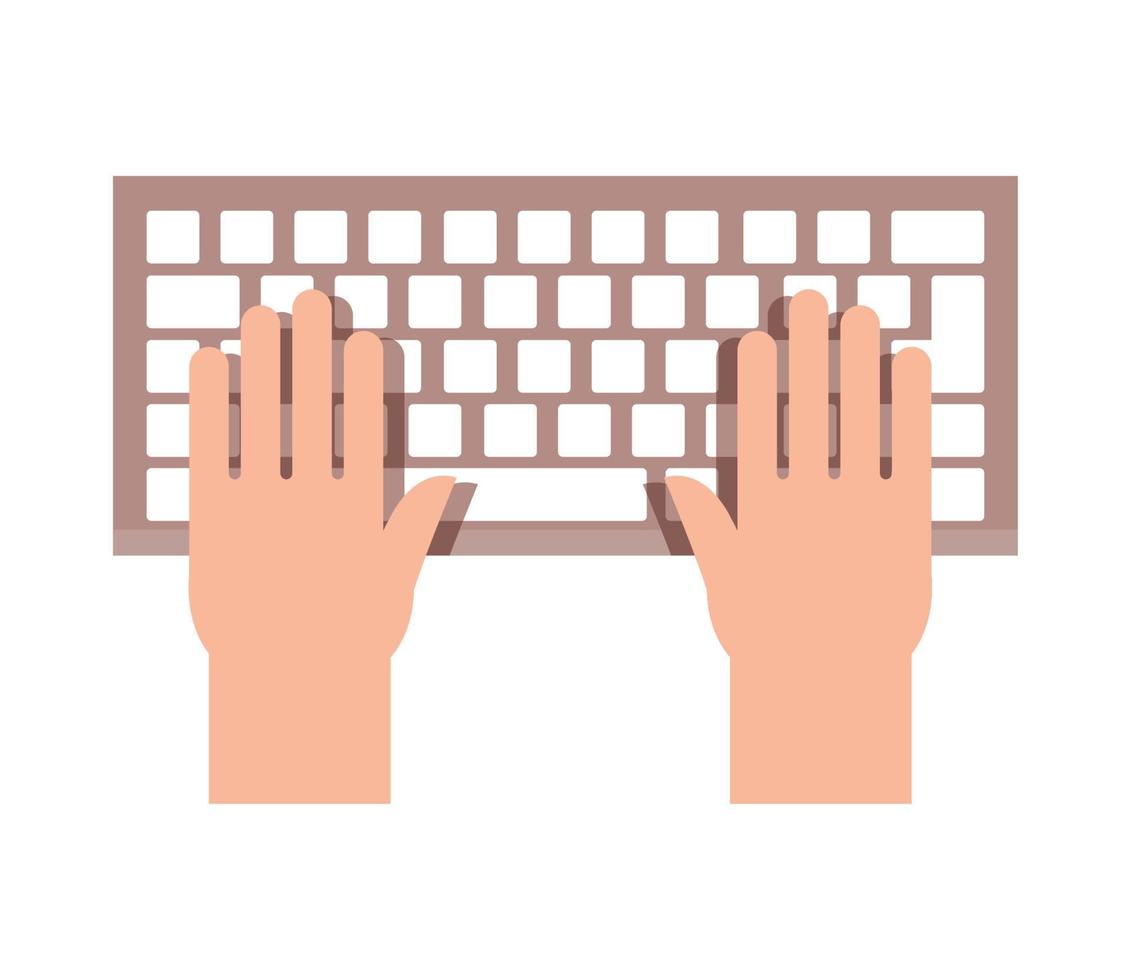 handen werken met toetsenbord vector