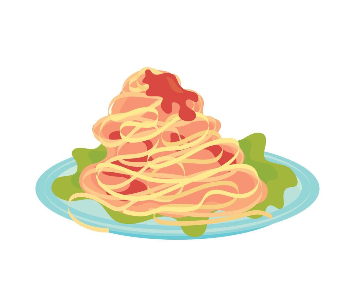 spaghetti Italiaans voedsel vector