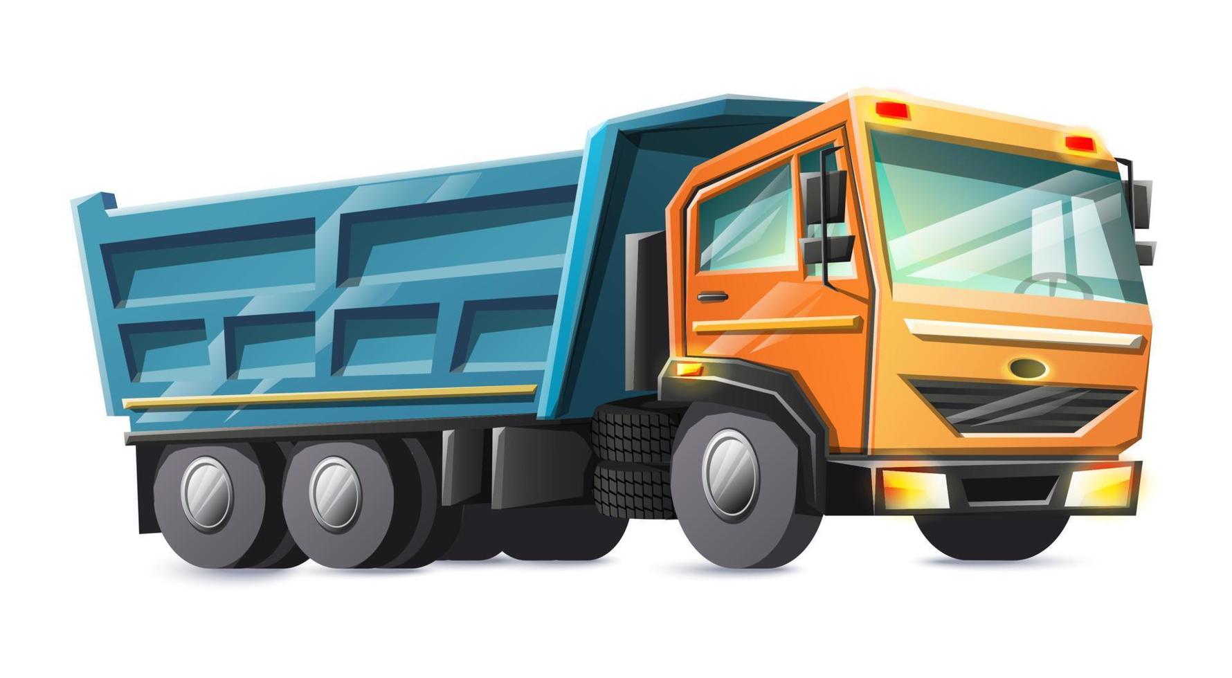 vector tekenfilm stijl bouw vrachtwagen, geïsoleerd Aan wit achtergrond.