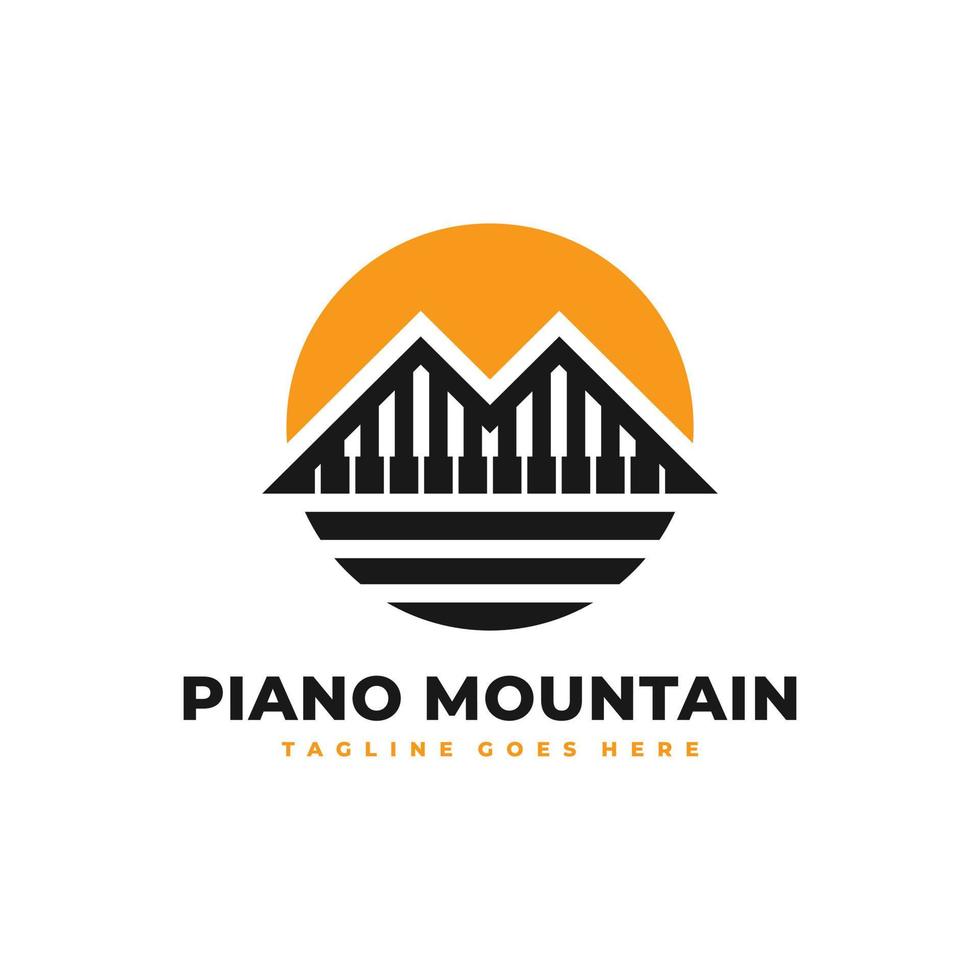 piano berg illustratie logo ontwerp vector