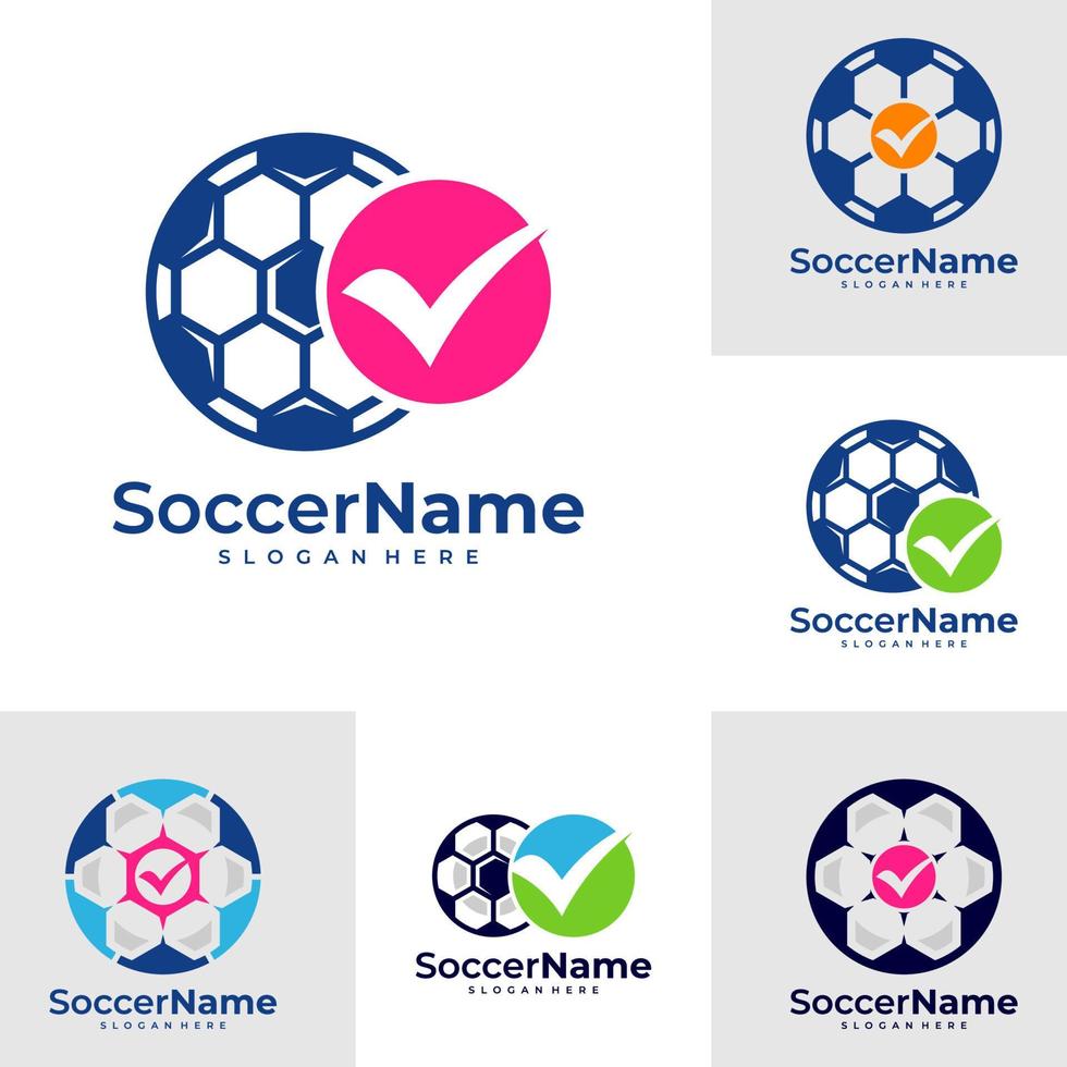 reeks van controleren voetbal logo sjabloon, Amerikaans voetbal controleren logo ontwerp vector
