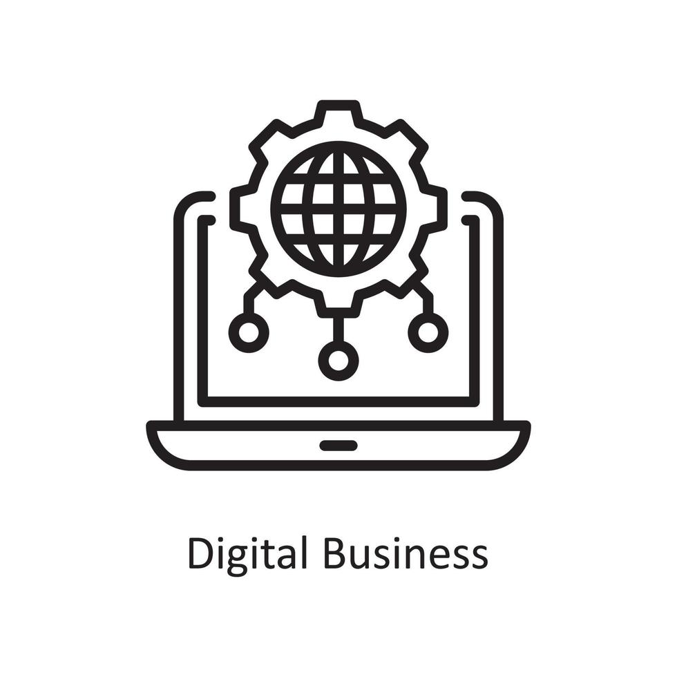 digitaal bedrijf vector schets icoon ontwerp illustratie. bedrijf en financiën symbool Aan wit achtergrond eps 10 het dossier