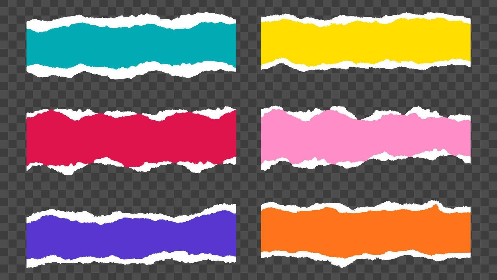 kleurrijk stukken van gescheurd papier Aan transparant achtergrond vector