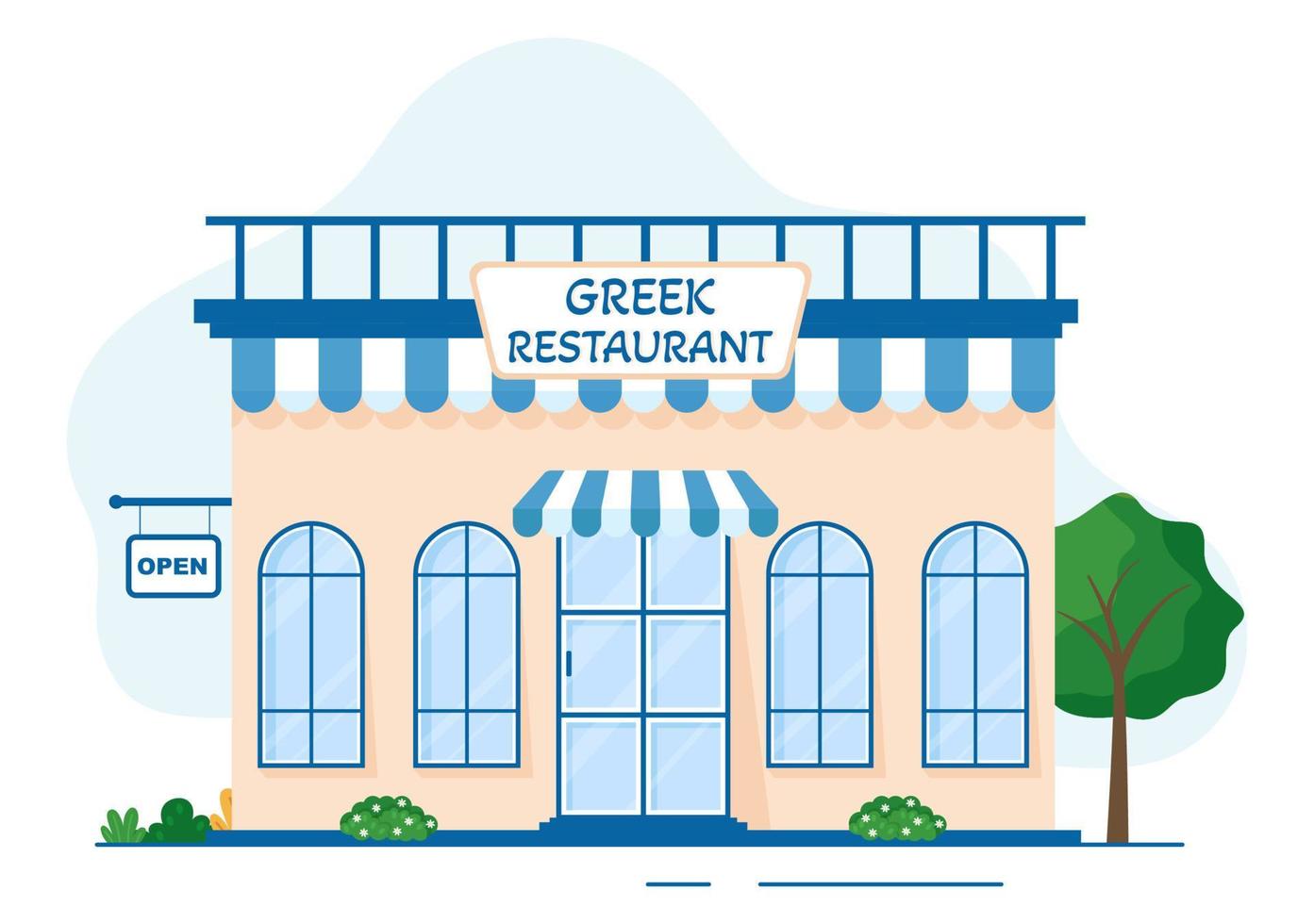 Grieks keuken restaurant reeks menu heerlijk gerechten traditioneel of nationaal voedsel in vlak tekenfilm hand- getrokken sjabloon illustratie vector