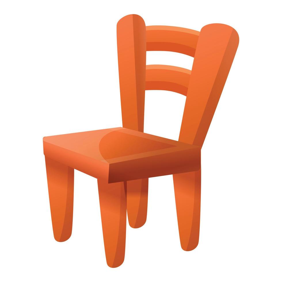 houten stoel icoon, tekenfilm stijl vector