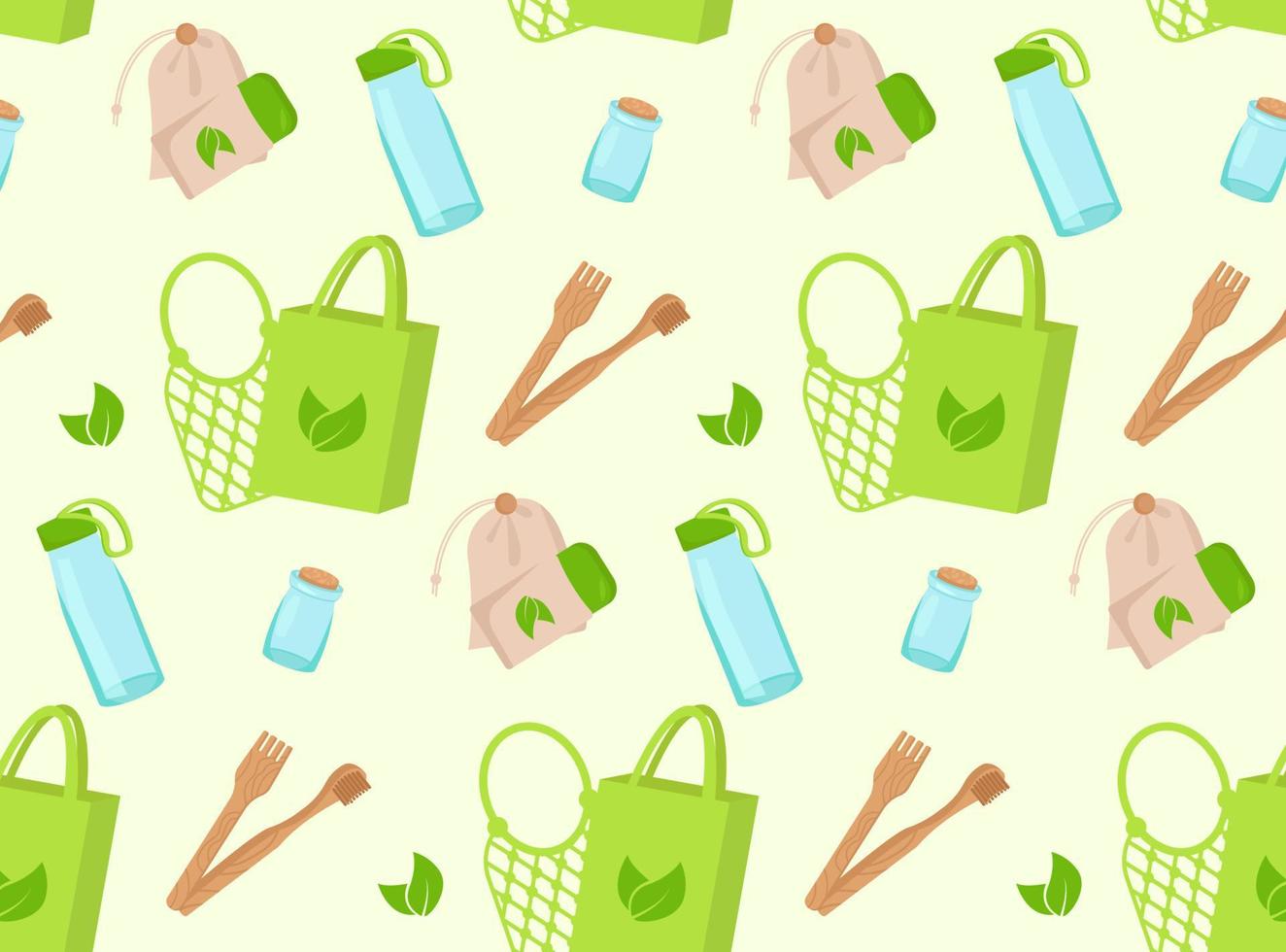 patronen over ecologie, planten, eco verpakking, tandenborstel vector