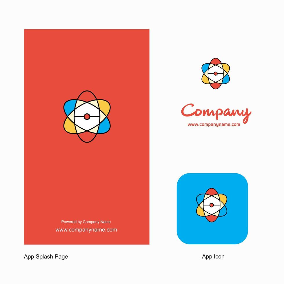 nucleair bedrijf logo app icoon en plons bladzijde ontwerp creatief bedrijf app ontwerp elementen vector