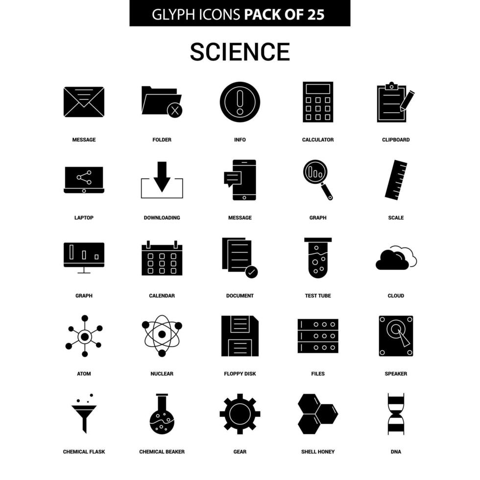 wetenschap glyph vector icoon reeks