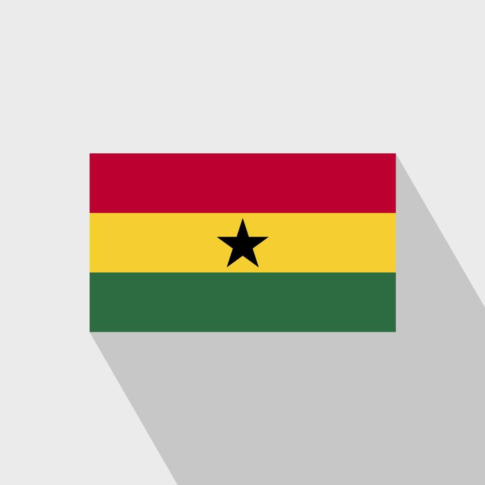 Ghana vlag lang schaduw ontwerp vector