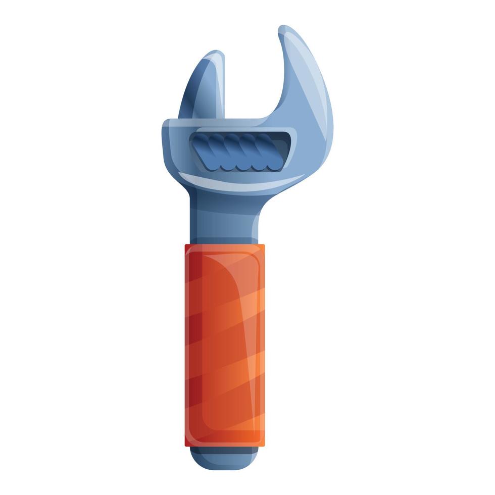 loodgieter verstelbaar moersleutel icoon, tekenfilm stijl vector