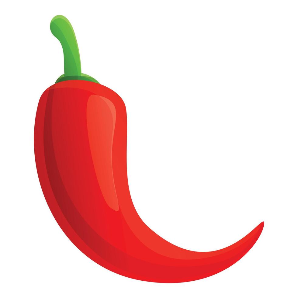 rood chili peper icoon, tekenfilm stijl vector