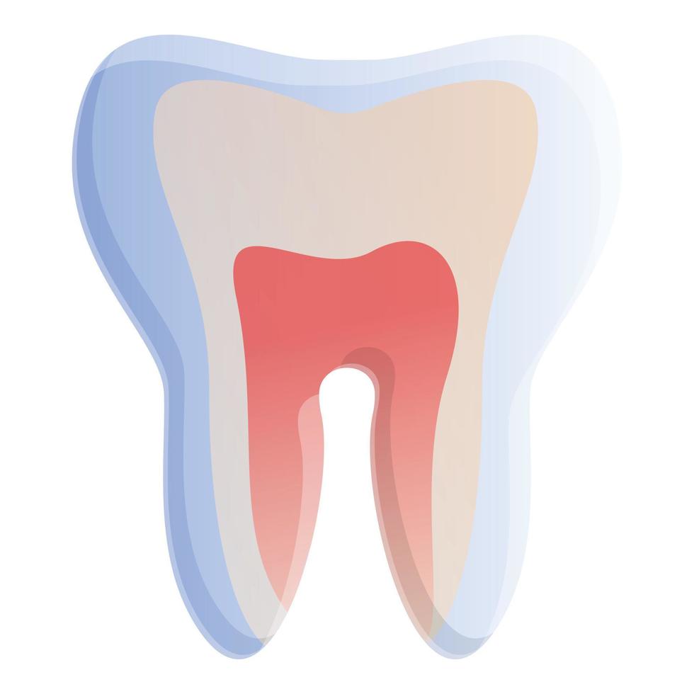 tand pulp icoon, tekenfilm stijl vector