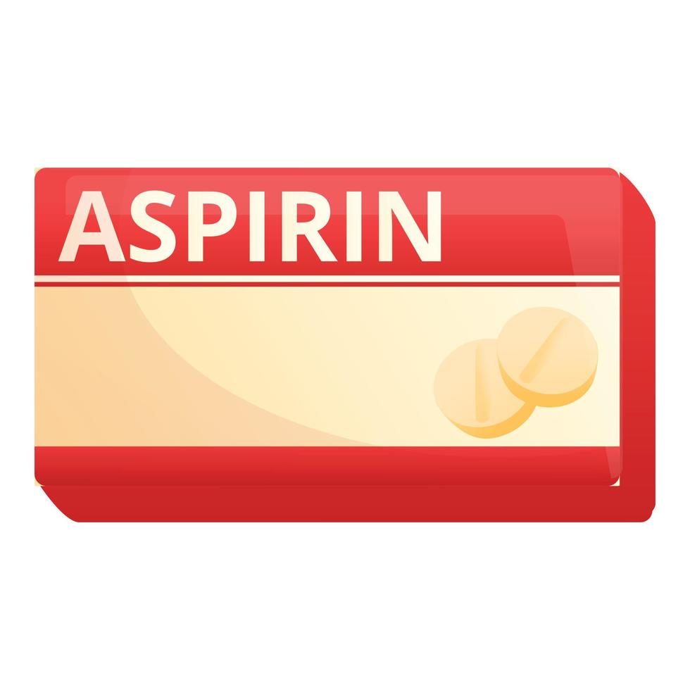 aspirine pakket icoon, tekenfilm stijl vector