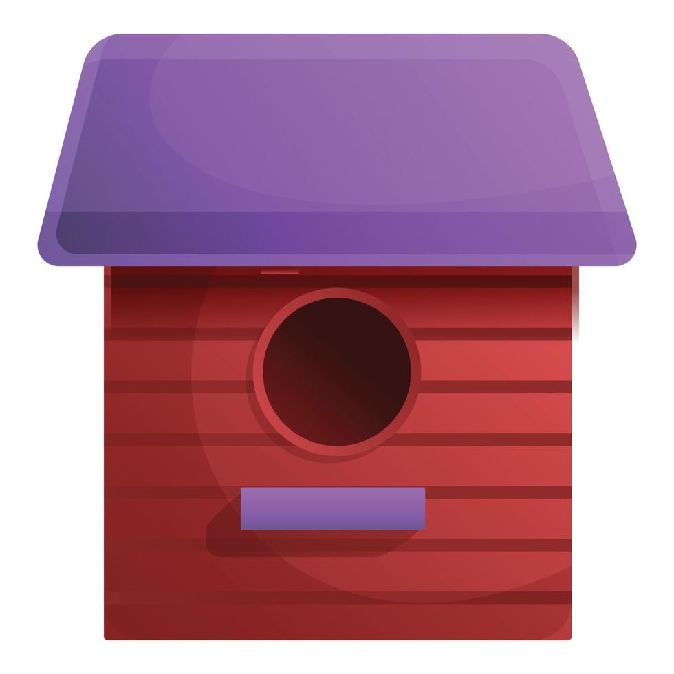 rood vogel huis icoon, tekenfilm stijl vector