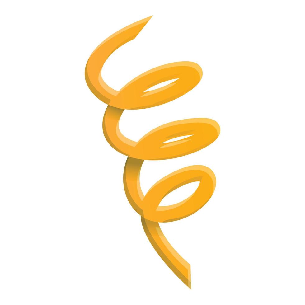 geel serpentijn icoon, tekenfilm stijl vector