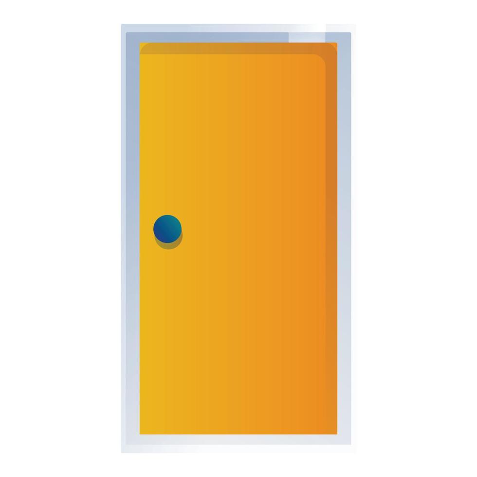 geel deur icoon, tekenfilm stijl vector