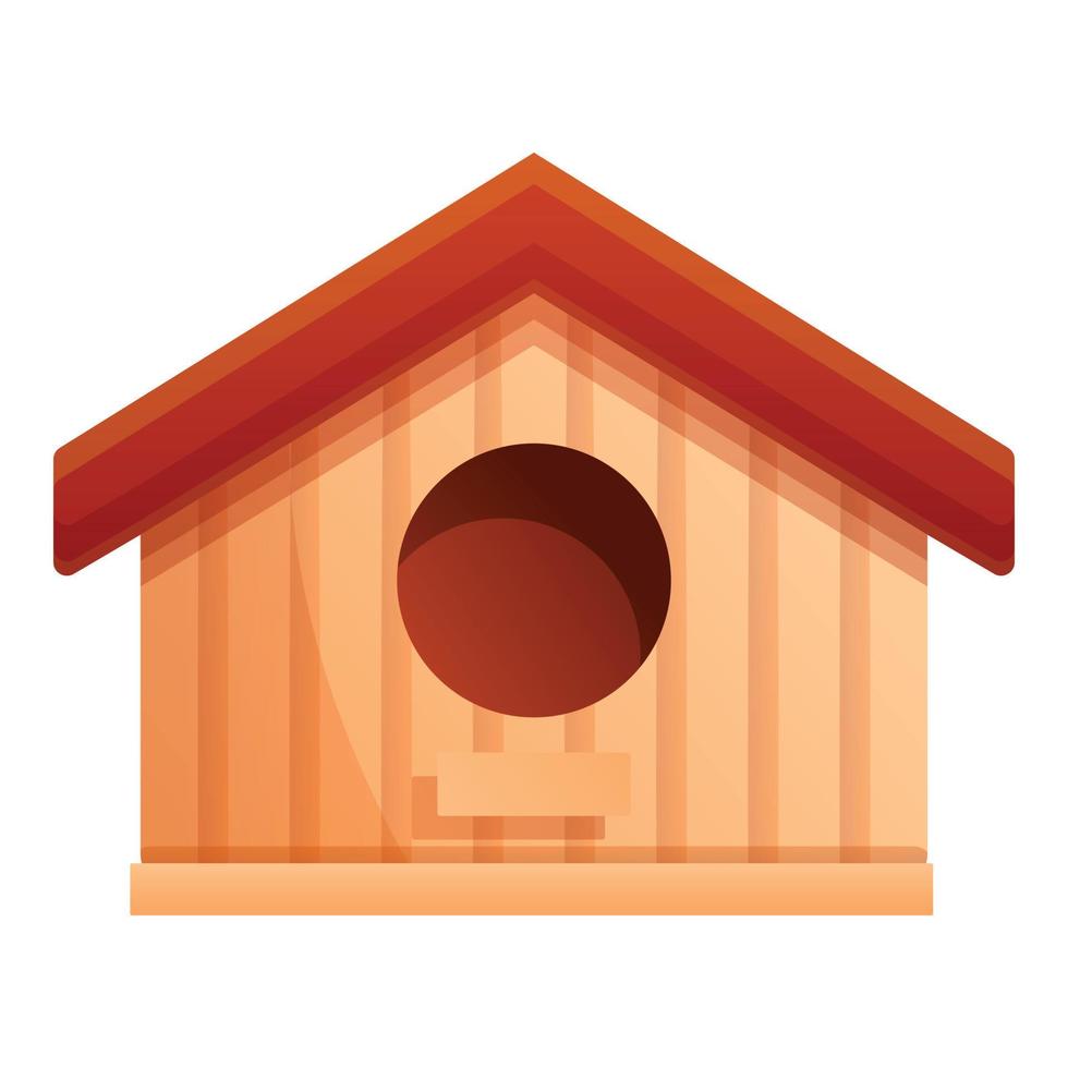 zomer vogel huis icoon, tekenfilm stijl vector